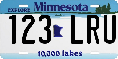 MN license plate 123LRU