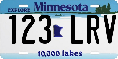 MN license plate 123LRV