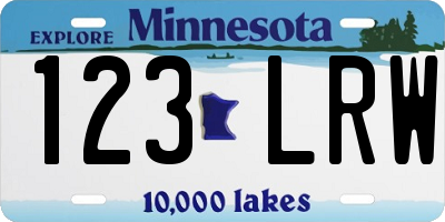 MN license plate 123LRW