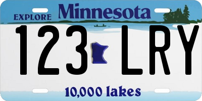 MN license plate 123LRY