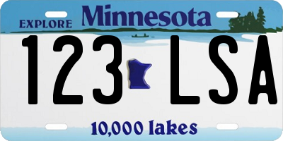 MN license plate 123LSA