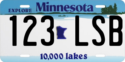 MN license plate 123LSB