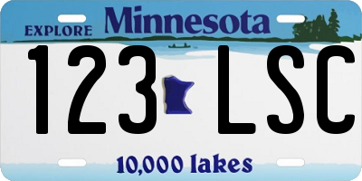 MN license plate 123LSC