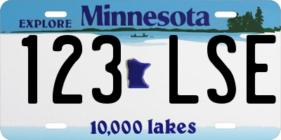 MN license plate 123LSE