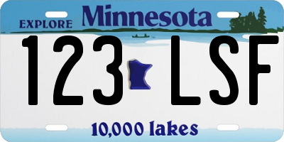 MN license plate 123LSF