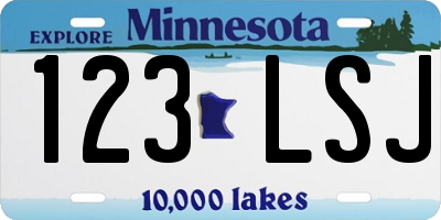 MN license plate 123LSJ