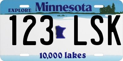 MN license plate 123LSK