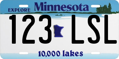 MN license plate 123LSL