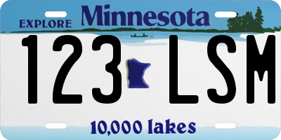 MN license plate 123LSM