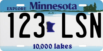 MN license plate 123LSN