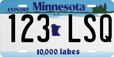 MN license plate 123LSQ