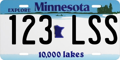 MN license plate 123LSS