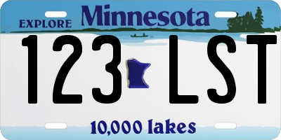 MN license plate 123LST