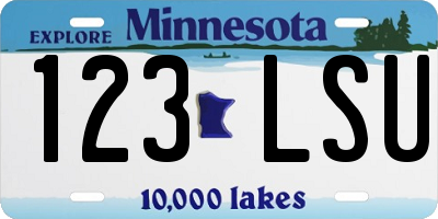 MN license plate 123LSU