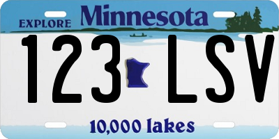 MN license plate 123LSV