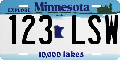 MN license plate 123LSW