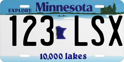 MN license plate 123LSX