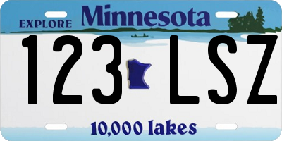 MN license plate 123LSZ