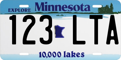 MN license plate 123LTA