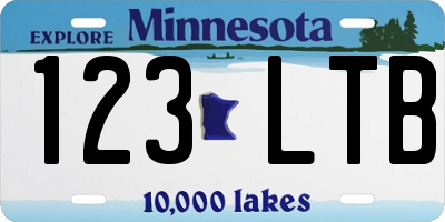 MN license plate 123LTB
