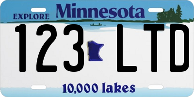 MN license plate 123LTD
