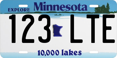 MN license plate 123LTE