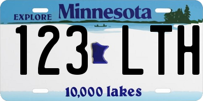 MN license plate 123LTH