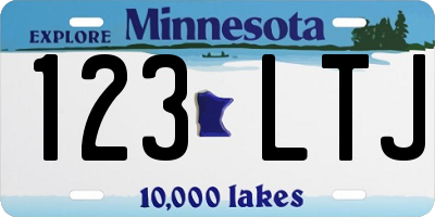 MN license plate 123LTJ