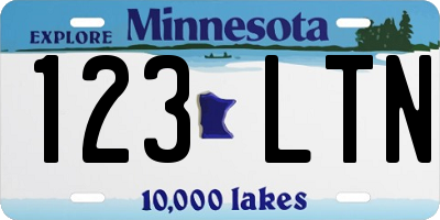 MN license plate 123LTN