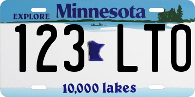 MN license plate 123LTO