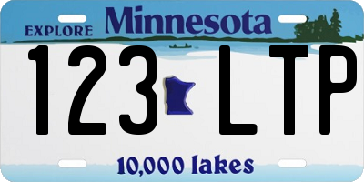 MN license plate 123LTP