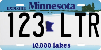 MN license plate 123LTR