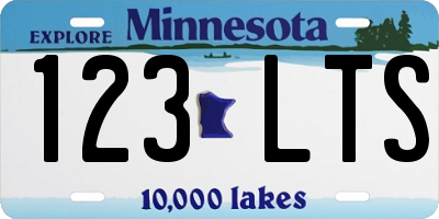 MN license plate 123LTS