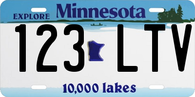 MN license plate 123LTV