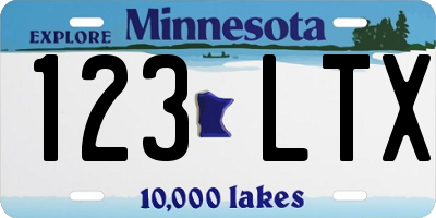 MN license plate 123LTX