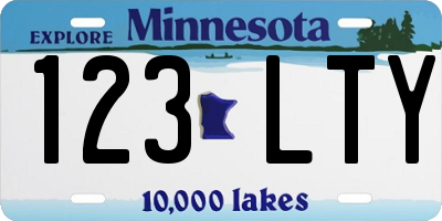 MN license plate 123LTY