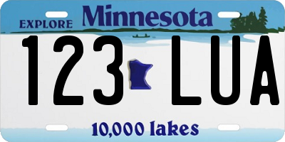 MN license plate 123LUA