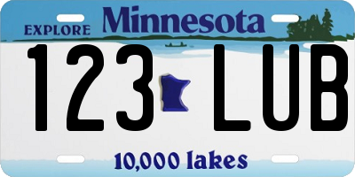 MN license plate 123LUB