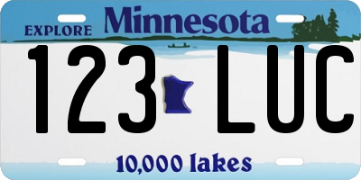 MN license plate 123LUC