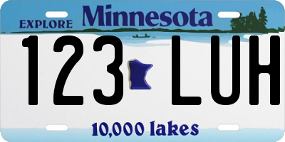 MN license plate 123LUH