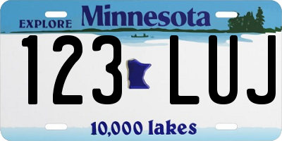 MN license plate 123LUJ