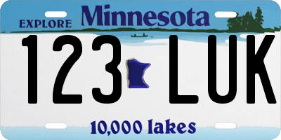 MN license plate 123LUK