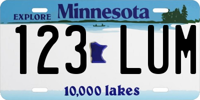 MN license plate 123LUM