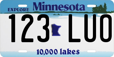 MN license plate 123LUO