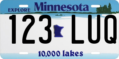 MN license plate 123LUQ