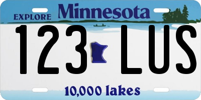 MN license plate 123LUS