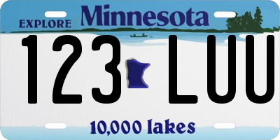 MN license plate 123LUU