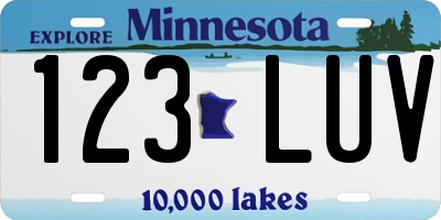 MN license plate 123LUV