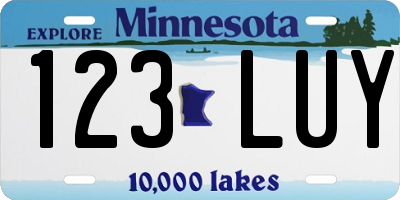 MN license plate 123LUY