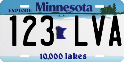 MN license plate 123LVA